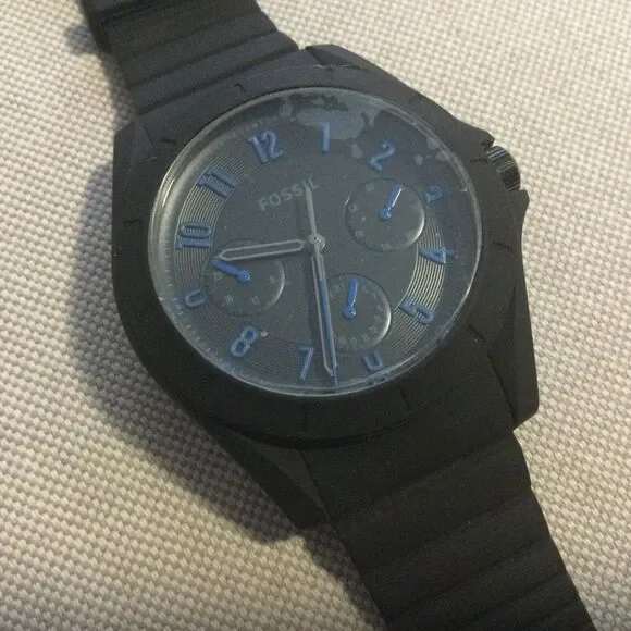 Fossil FS5222 Sport Black Silicone Strap Multifunction Men's Watch - Picture 2 of 4